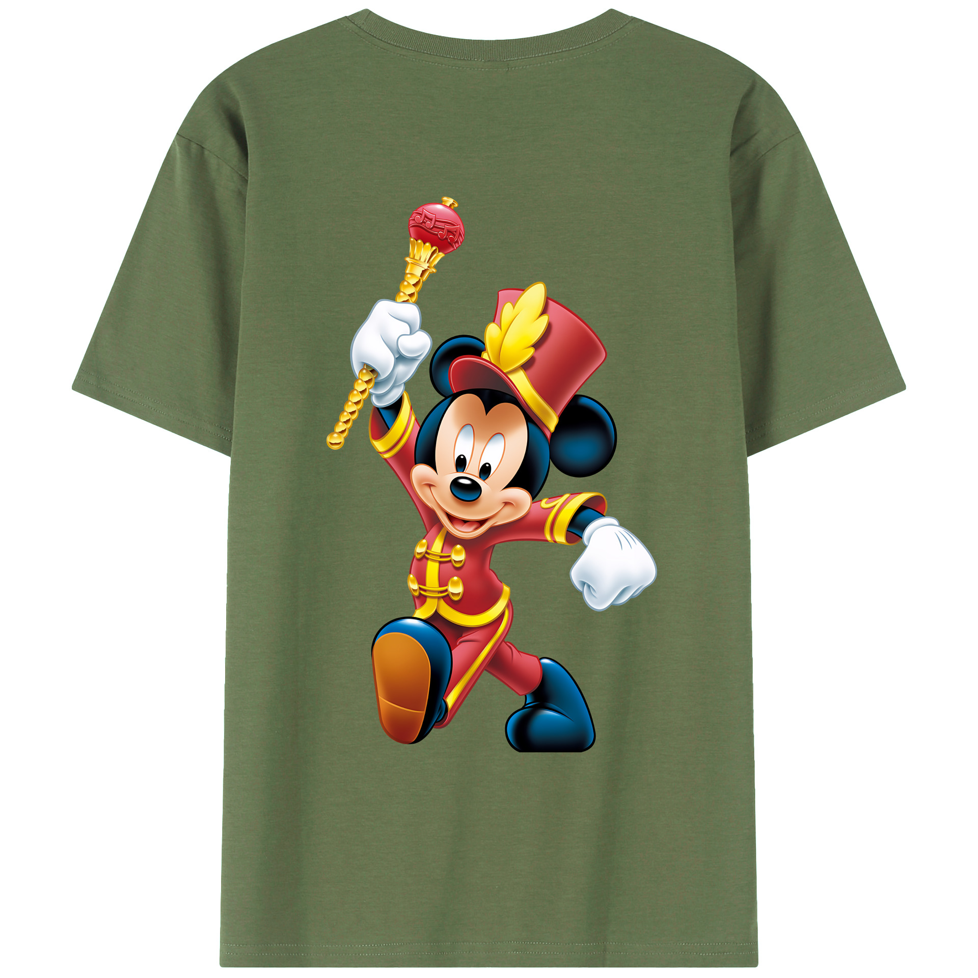 （画像用） ミッキーマウス Mickey Mouse 綿100％ メンズ半袖Tシャツ（バックプリント） 通気性